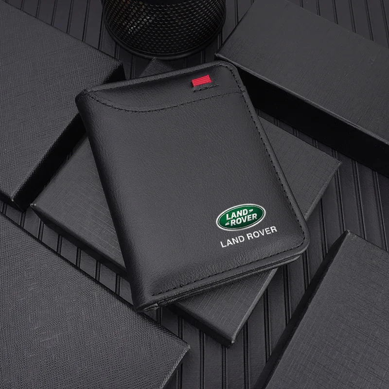 PU Leather Car Driving Document Bag ID Passport Card Wallet Card Pouch For Land Rover Discovery 3 Vogue Velar Freelander Evoque