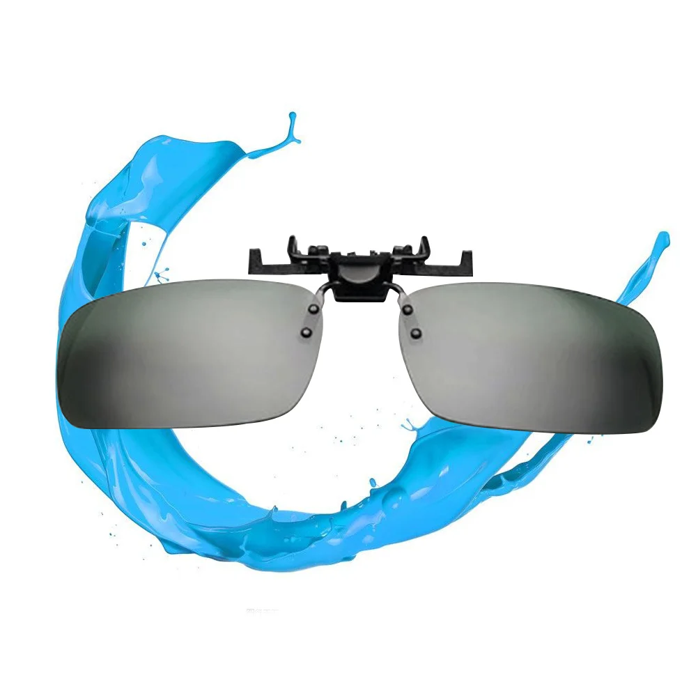 

Grey Clip-on Sunglasses Large Size Polarized Lens Frameless Ultra Lightweight Scratch Resistant Driving Outdoor Clip on