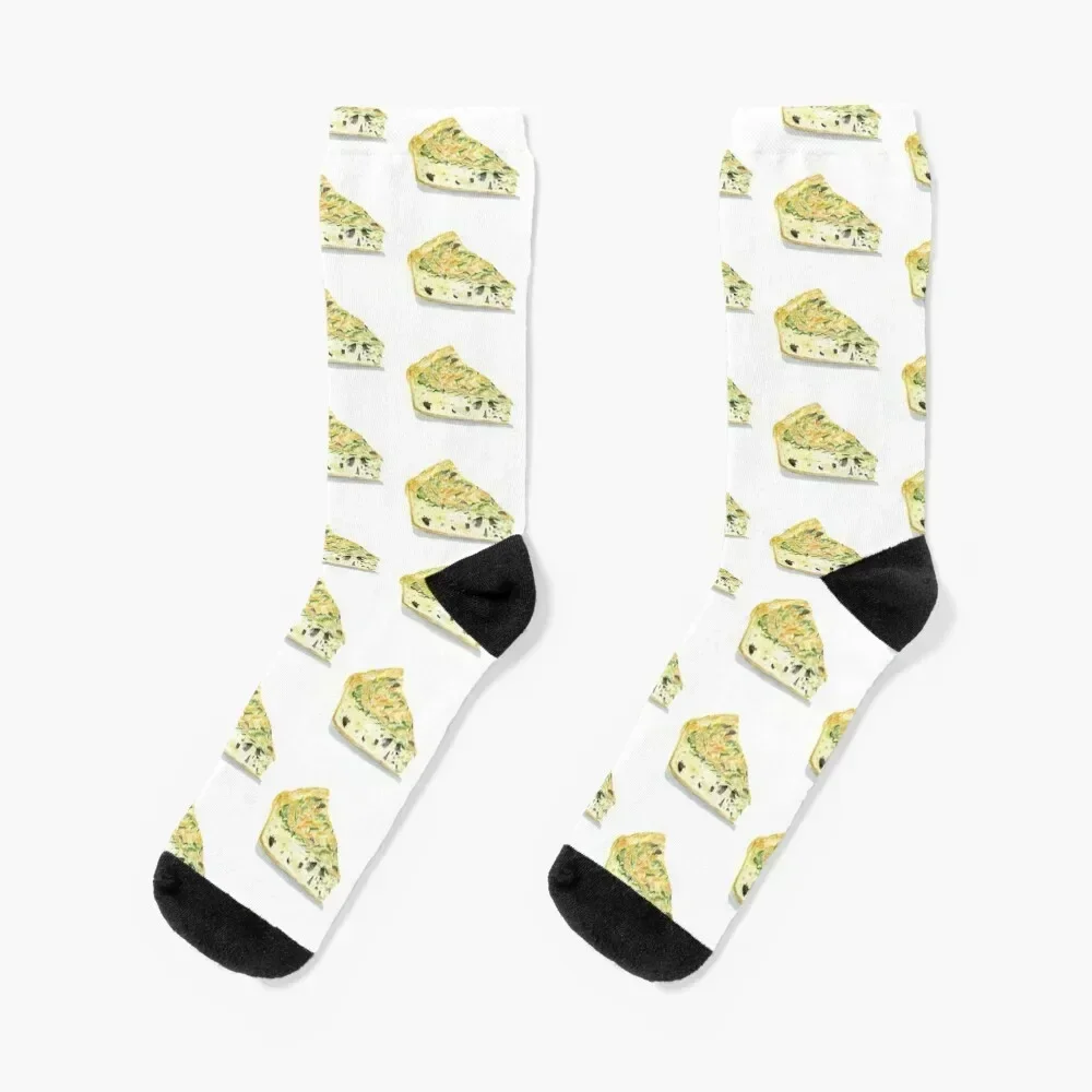

Watercolor Mushroom And Spinach Quiche Socks aesthetic sports and leisure loose Climbing Socks Women's Men's