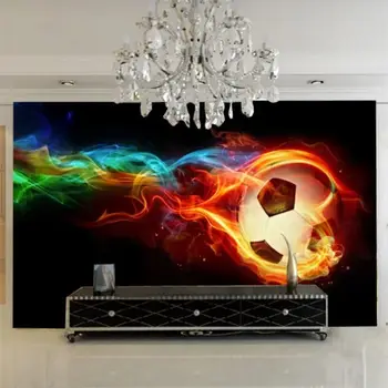 Vlastní tapeta 3D fotbalové hřiště papel de pared obývací pokoj ložnice bar ktv karneval párty pozadí nástěnné pozadí fotbalové téma obrazy 8 nejlepší prodej Tapeta s akcemi - №1