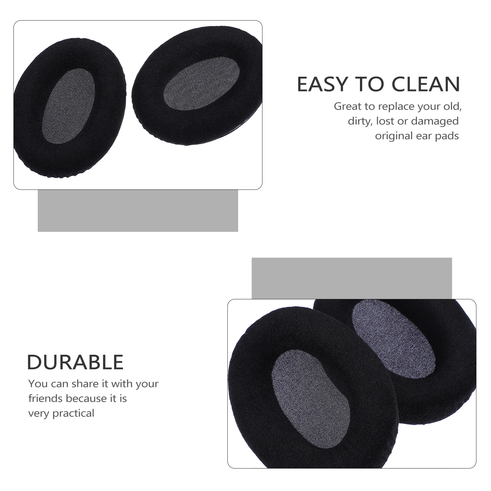 

2pcs Headphone Ear Pads Replacement For Cloud Ii Soft Durable Noise Isolation Comfortable Fit Headset Cover Ear Cushions