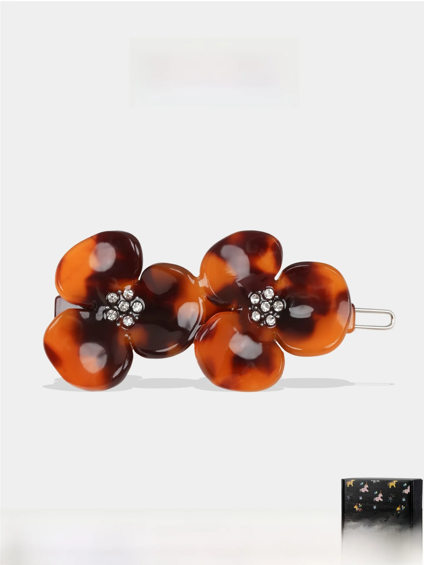 l9000-レトロべっ甲柄フラワー-クリスタルヘアクリップ-レディース-エレガントサイドクリップ-高級感-カジュアルパーティー-旅行用