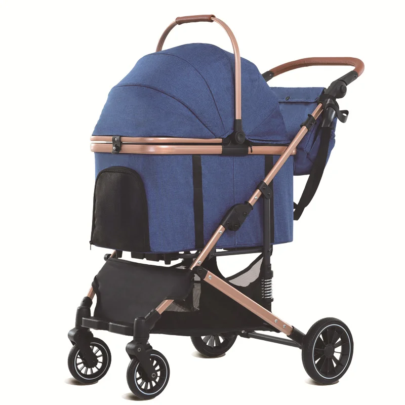 

Folding Small Animal Stroller Pet Carrier Trolley Dog Cat Pet Stroller for Travelling