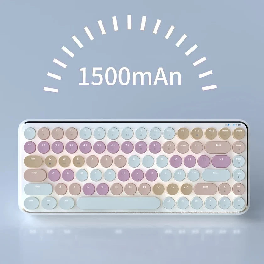 AJAZZK840T لوحة مفاتيح ميكانيكية لاسلكية بلوتوث ثلاثة أوضاع كمبيوتر لوحي مكتبي أنثى #2