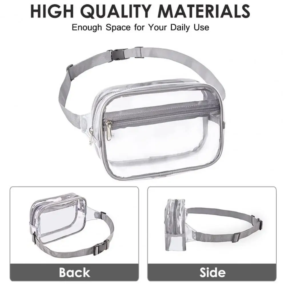 Clear Fanny Pack Waterproof Waist Bag Adjustable Strap Belt Bag PVC Clear Bag Quick Release Travel Unisex Waist Bag Sports Bag