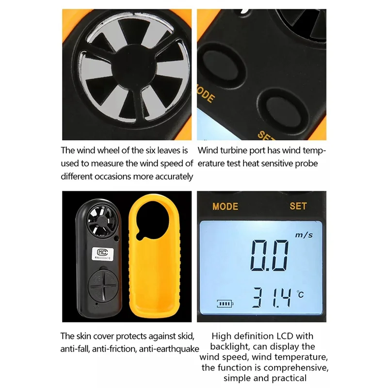 

A31Z-BENETECH Digital Anemometer Anemometer GM816 Wind Speed Measuring Instrument Wind Power Level Anemometer