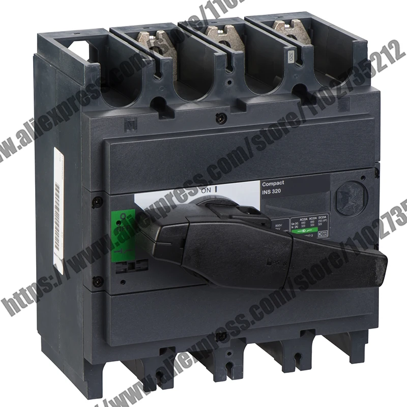 INS320 3P 31108 load switch INS 3P 320A isolated black handle