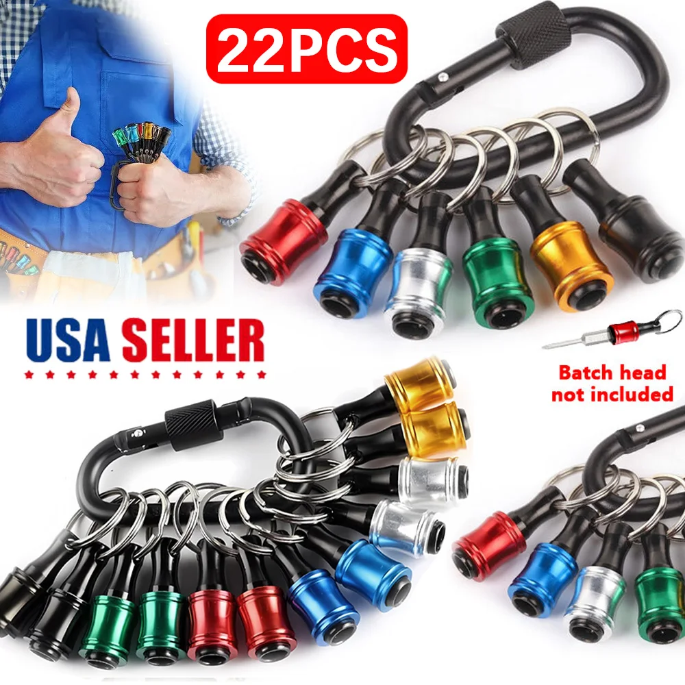 Bit Holder Keychain, Hex Screwdriver Bits Holder Extension Bar Quick Release Drill Bits Socket Screw Adapter Hand Tools