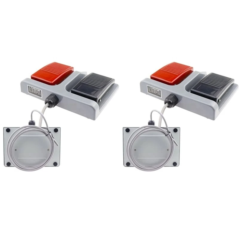 Y17A 2X Upgrade Foot Switch MDFS-67 Dual Foot Switch, With 10A/220V AC Wire Self Resetting Forging And Textile B