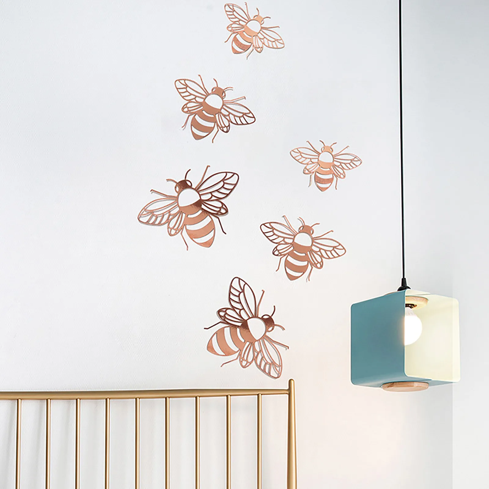 

12Pcs Gold Hollow Bee Wall Stickers Spring Party Cardboard Bee Window Sticks Baby Nursery Vinyl Decal Kids Bedroom Home Decor