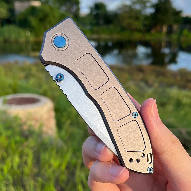 BM 748 EDC Pocket Folding Knife D2 Blade Aluminium Alloy Handle Outdoor High Hardness High Quality Camping Durable Hiking Knife