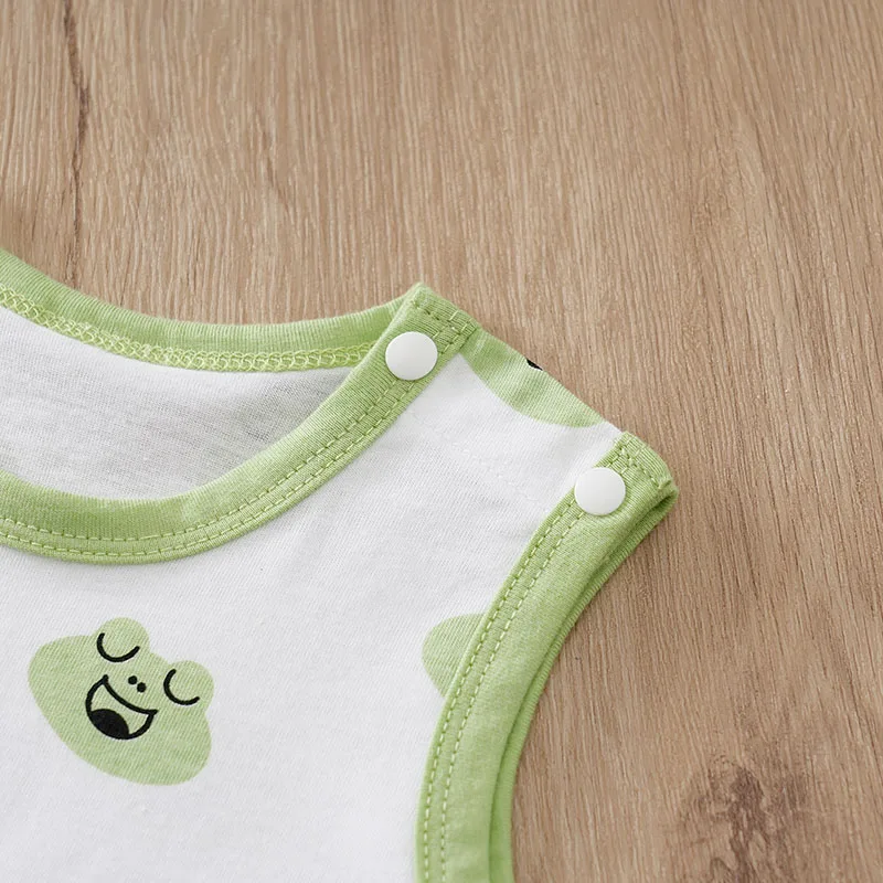 Newborn Infant Baby Boys Girls Rompers  cute frog Playsuits Sleeveless Toddler Baby Summer Clothing 100%Cotton