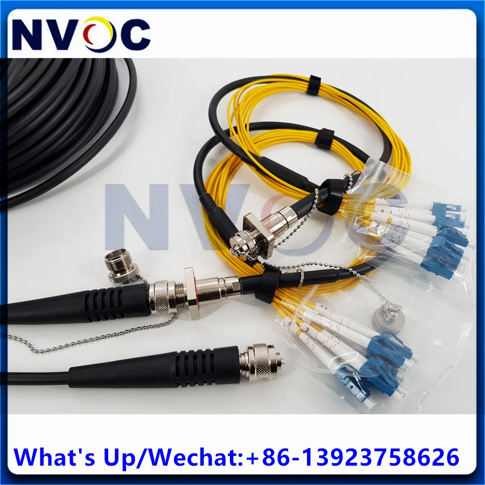 24Core SM 7.0mm Mini TPU Armored Cable,100M,ODVA-MPO Round Female to ODVA-MPO-R-F Fiber Patch Cord And 2Pcs ODC-MPO-LC Jumper