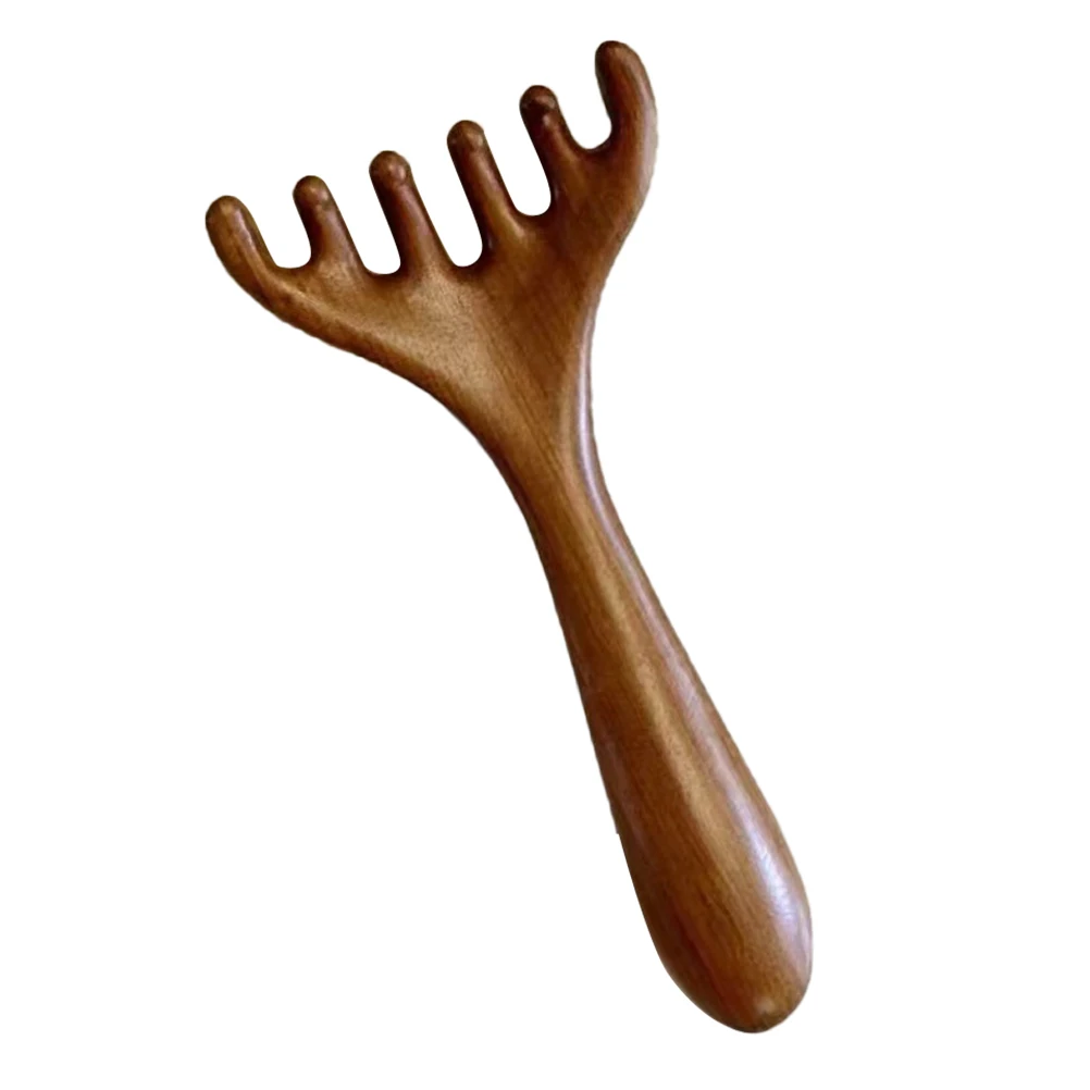 

Wooden Scalp Massager Five Claw Hair Massage Tool for Relaxing Acupoint Stimulation Meridian Fatigue Relief Portable Wide Tooth