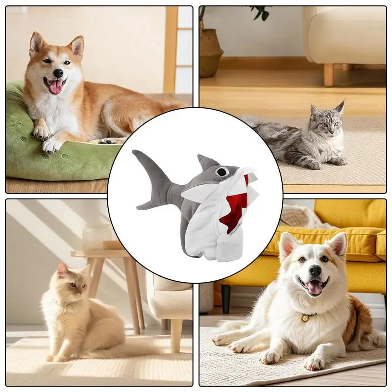 Pet Shark Hat Funny Dog Shark Costume Adjustable Pet Puppy Shark Headgear Cosplay Dress Up For Small Medium Dogs And cats