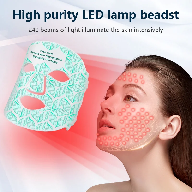 

LED Facial Mask 8 color Led Near-infrared Red Facial Light Mask Photon Oil Control Skin Firming Whitening and Anti-aging