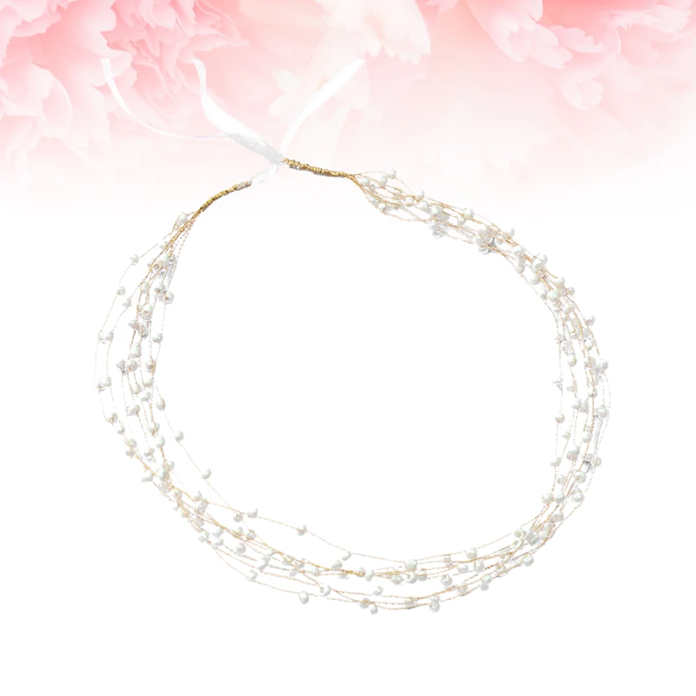 

Tiara Multi-layer Hairband Wedding Headband Pearl Headgear Bridal Headdress Headpiece Accessories Bride