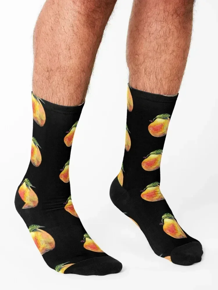 Watercolor Mango - Black Edition Socks golf soccer anti-slip Soccer man Male Socks Women's