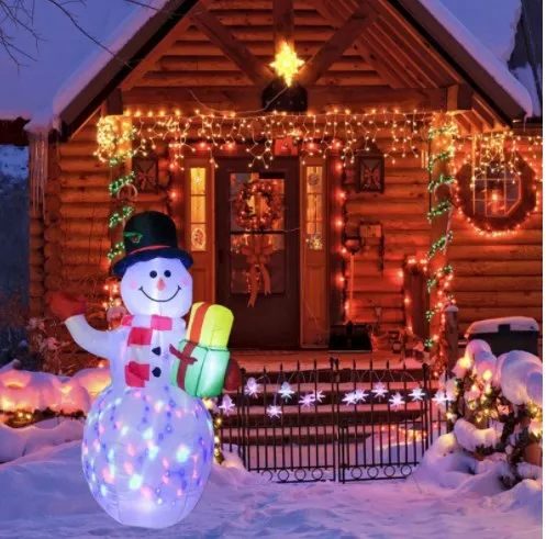 Inflatable Snowman Santa Claus Nutcracker Model with LED Light Inflatable Christmas Dolls for Outdoor Xmas New Year's Decor 2023