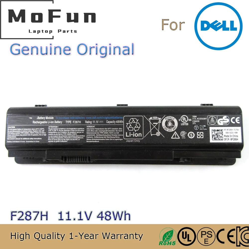 Brand New Original F287H 11.1V 48Wh Laptop Battery for Dell Vostro A840 A860 A860n 1410 1014 1015 F287F R988H G069H