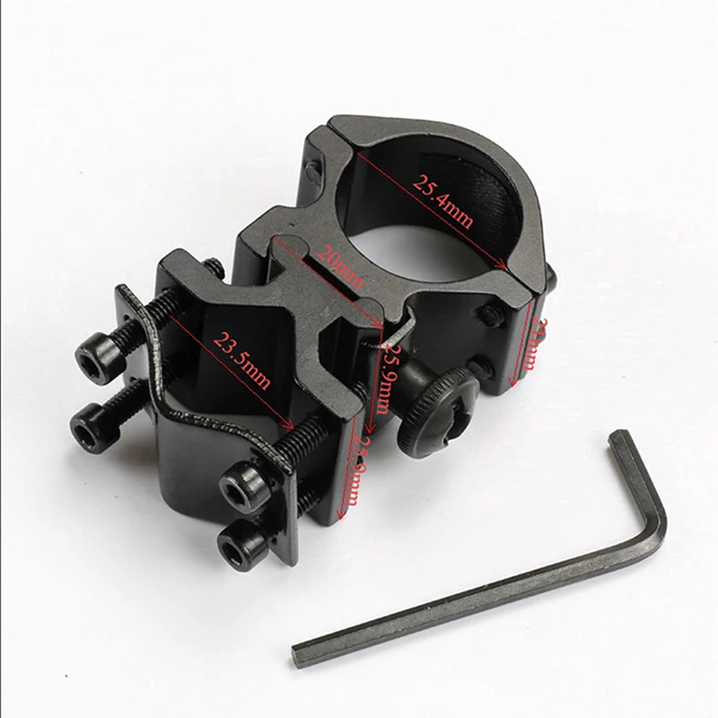 العالمي المعادن السكك الحديدية كليب 25 مللي متر حلقة 20 مللي متر السكك الحديدية بندقية جبل التكتيكية مصباح يدوي الليزر الشعلة قوس ل 501B C8 الصيد ضوء فلاش #6