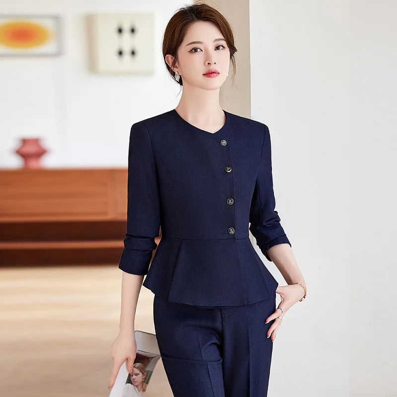 Formal Pantsuits Women Professional Office Work Wear Autumn Winter Elegant Styles Blazers Career Interview Trousers Pants Sets