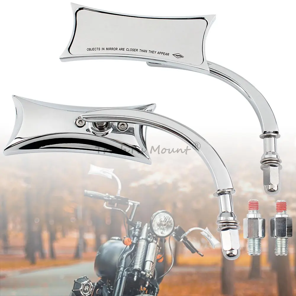 Motorcycle Chrome Mirror Scooter Rearview Mirror Electromobile Back Side Convex Mirror For Honda Magna Rebel Shadow VT750 VT1100