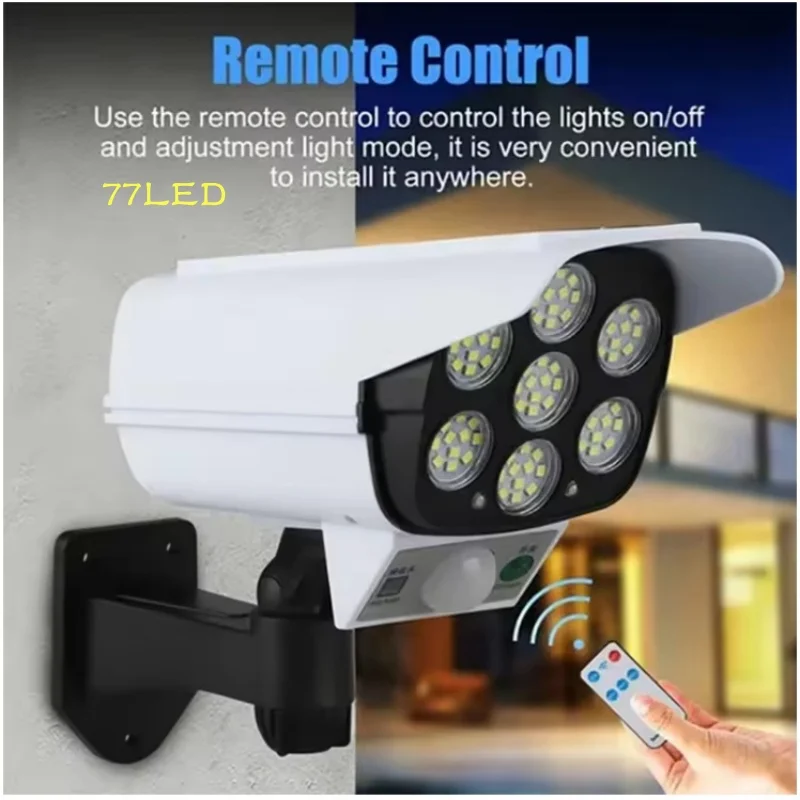 

77LED Solar Safety Light,Infrared Motion Sensor Wall Light with remote control For Garden,Garage,Yard Street,Outdoor Solar Light