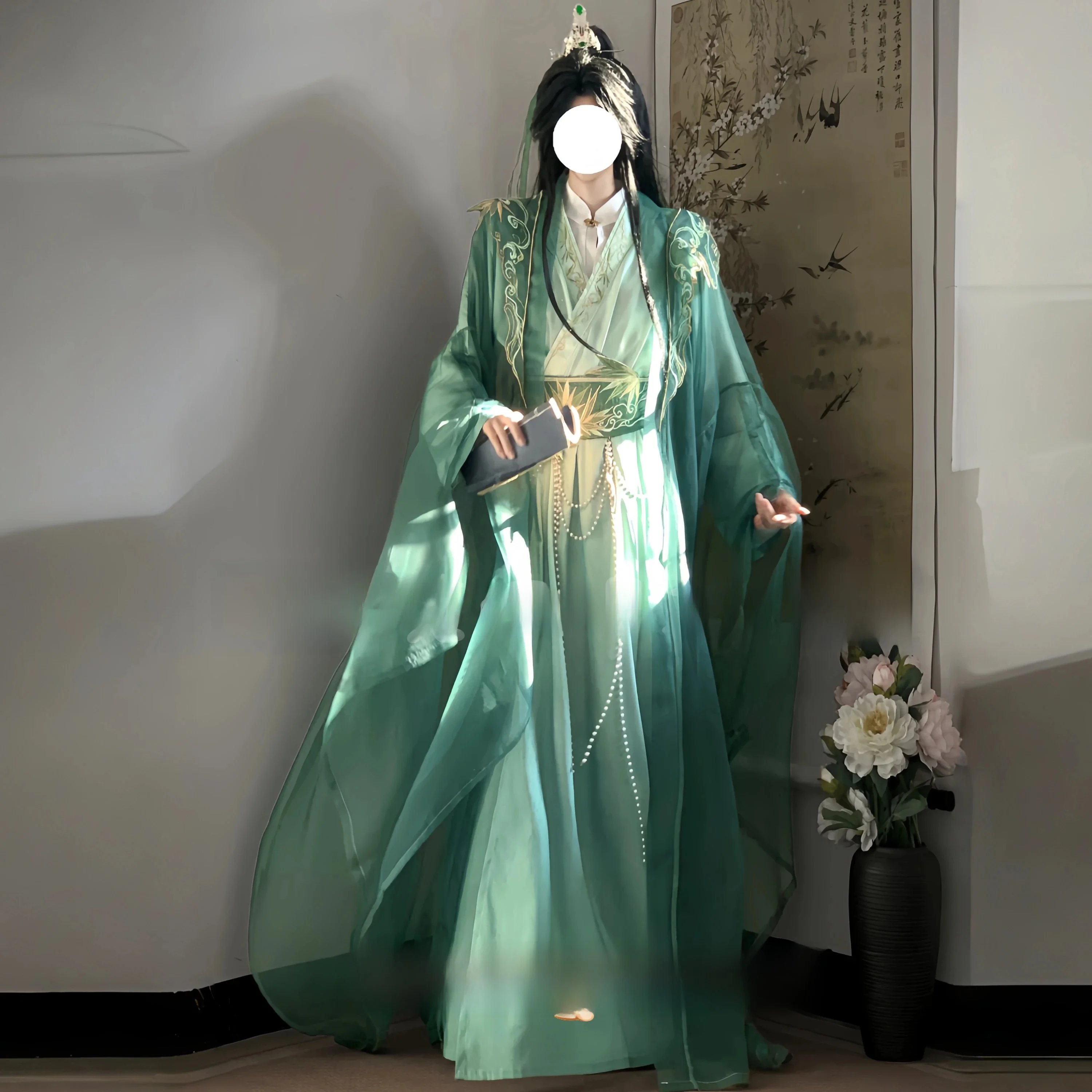 Fangfeiyuan Green Martial Arts Style Fairy Hanfu Set Scenic Cosplay Costume Women's Fashion Autumn Season Universal Four Seasons