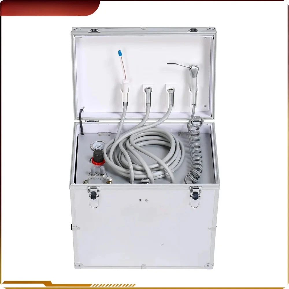 

BD-402 Portable Dental Unit with Oilless Air Compressor with Three Way Syringe Dentist Machines Water Bottle Suction System