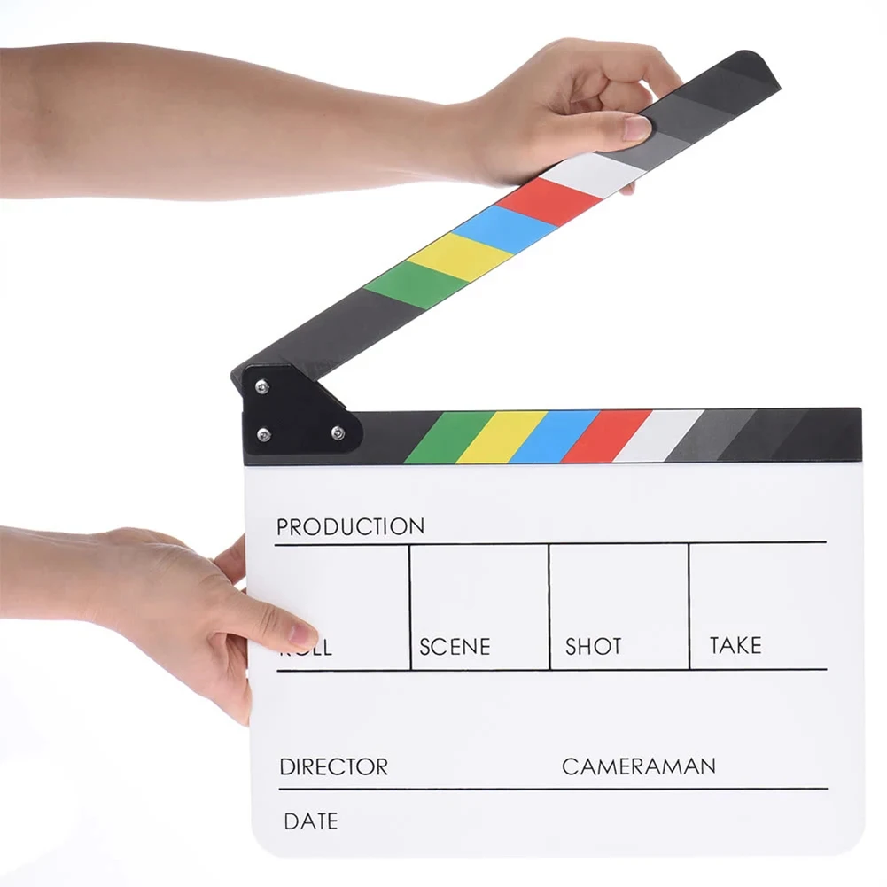 رائجة البيع فيلم كلابر مجلس نسيج دقيق ملون مدير مشهد الفيديو Clapperboard الاكريليك الجاف محو فيلم فيلم كلابر