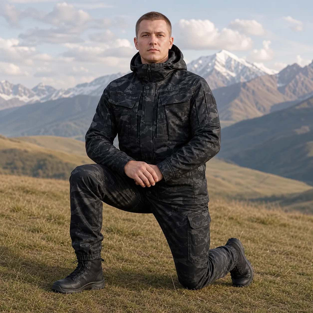 Mens Winter Fleece Waterproof Jacket Set Softshell Climbing Warm Outdoor Workwear Windproof Dirt Resistant Work Clothing Tactica