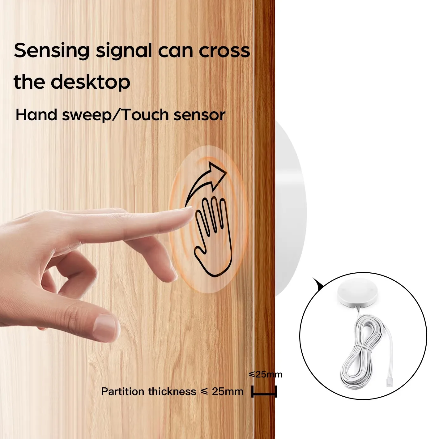 Penetrating 30mm Wood Panel Touch Sensor LED Light Switch 12V24V 60W Hand Swipe Dimmable Touch Dimmer Customizable Touch Switch