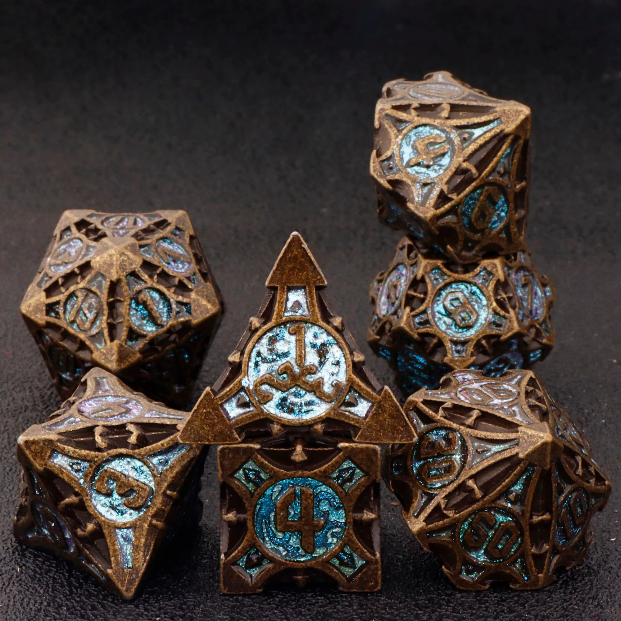 Metal Solid Dice Multi-color Dungeons & Dragons DND Running Group Game Dice Polyhedral Dice Set Entertainment Accessories