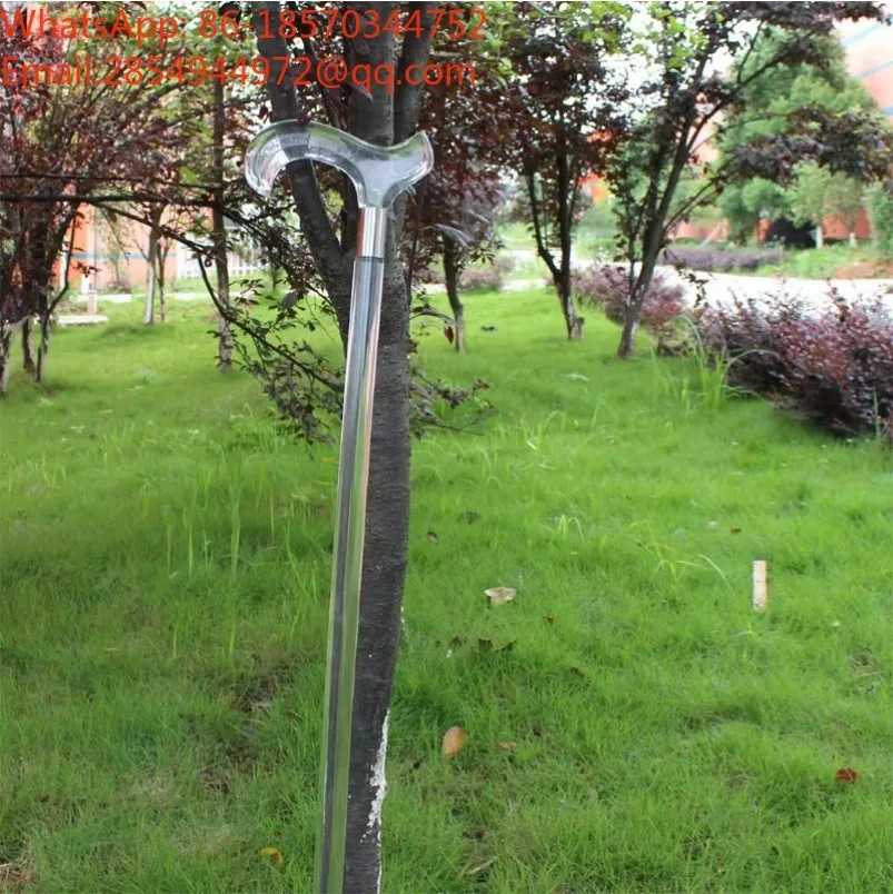 2027     Crutches Crystal Canes Crutches Elderly Canes Acrylic Outdoor Crutches Wooden Non-slip