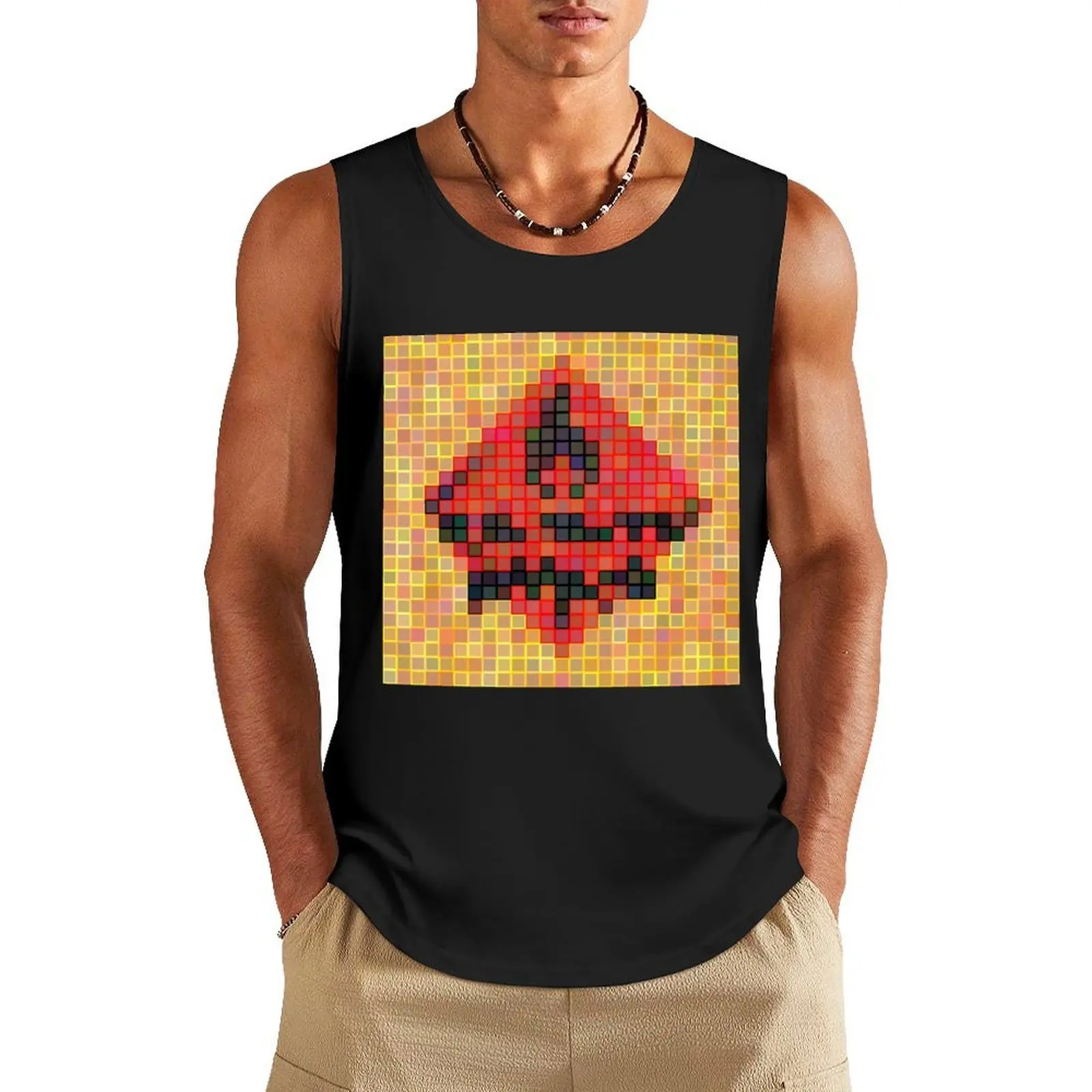 

Pixelated Famous Albums - 8 of 100 Tank Top anime Men gym sportswear sleeveless jackets