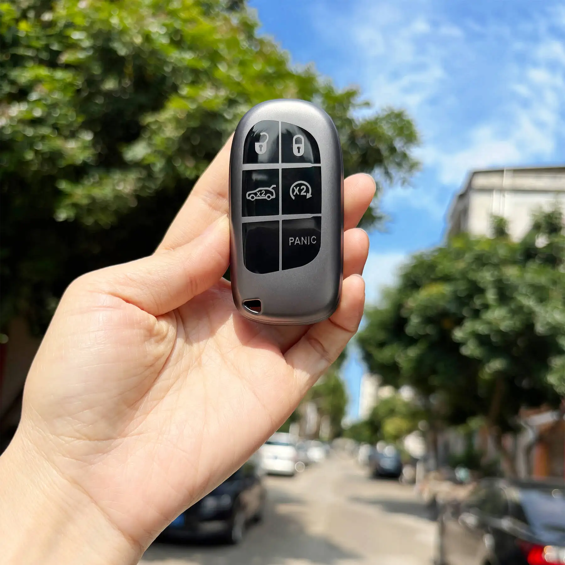TPU Key Case For Jeep Grand Cherokee Chrysler 300C Renegade FIAT Freemont Dodge Ram 1500 Challenger Dart Car Remote Key Cover