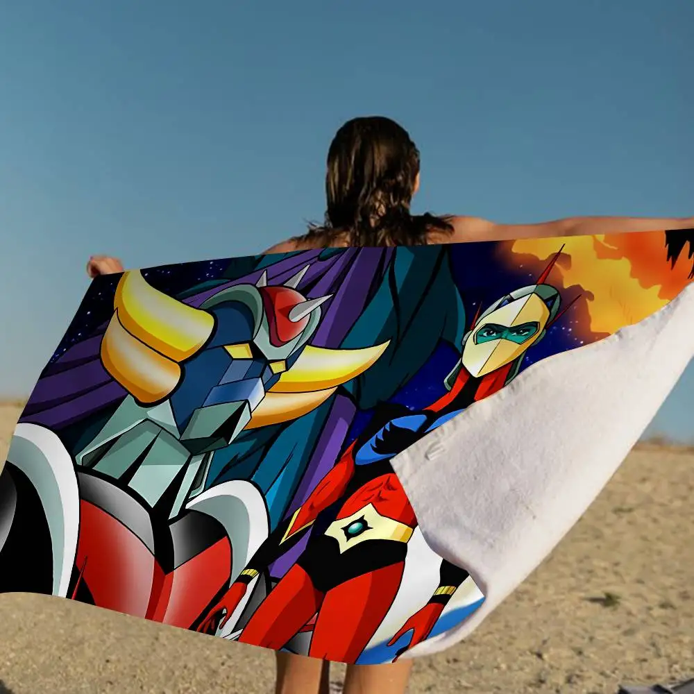 UFO ROBO GRENDIZER GOLDORAK Anmie Microfiber Blanket Quick Drying Beach Towels Oversized Printing Super Absorbent Pool Towel