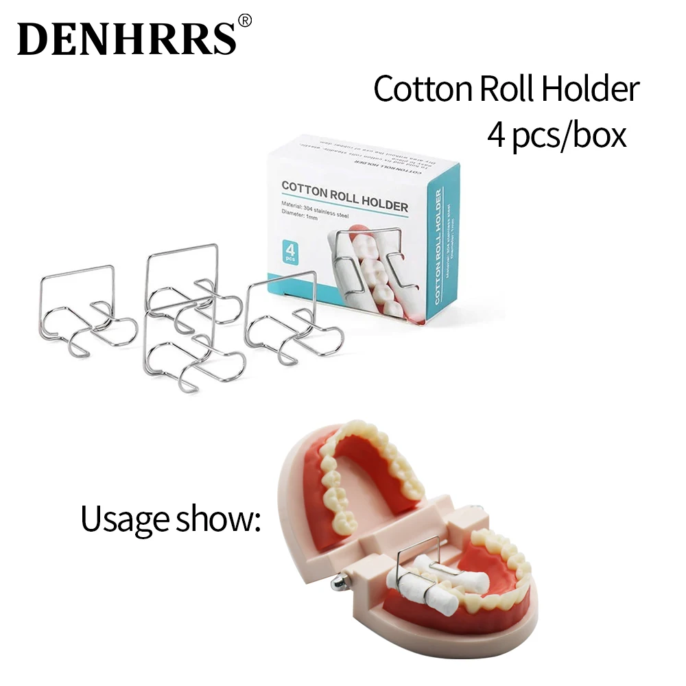 

1Box 4Pcs Azdent Dental Cotton Roll Holder Clip Orthodontic Stainless Steel Tool Clinic Ortho Lab Supplies Cotton Holde