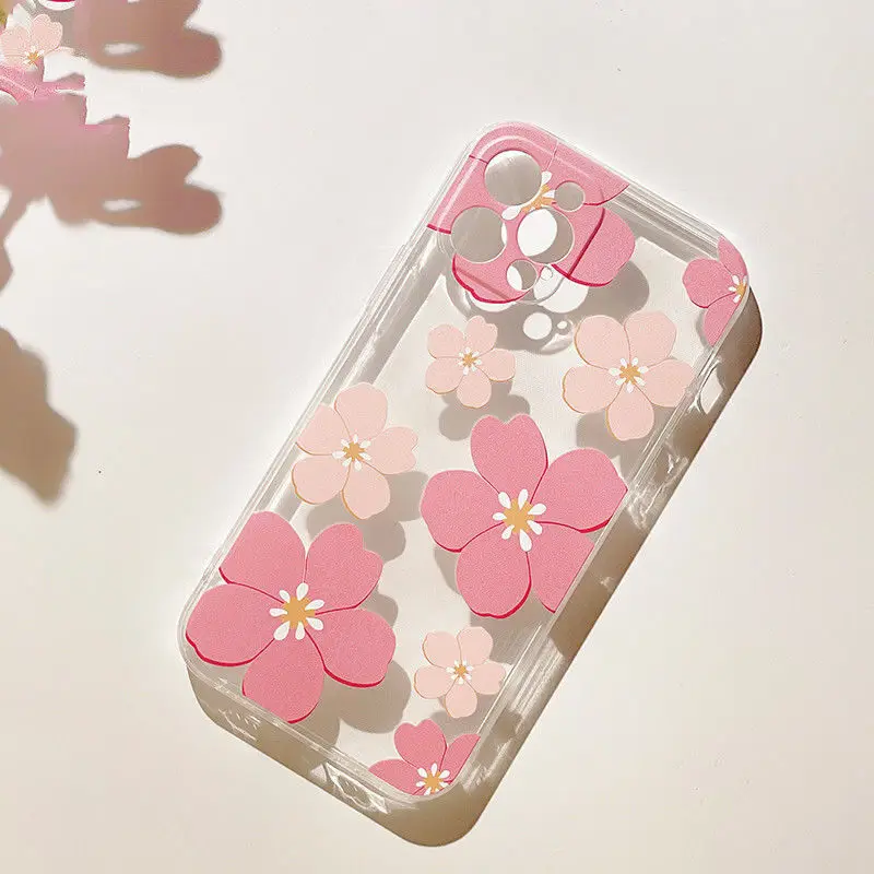 Clear Floral Flower Print Soft Case for OPPO Reno 10 5G 11 12 Pro 11F 5G Reno 7 4G A60 A38 A18 A57 A77 A58 A78 A98 A79 5G Cover