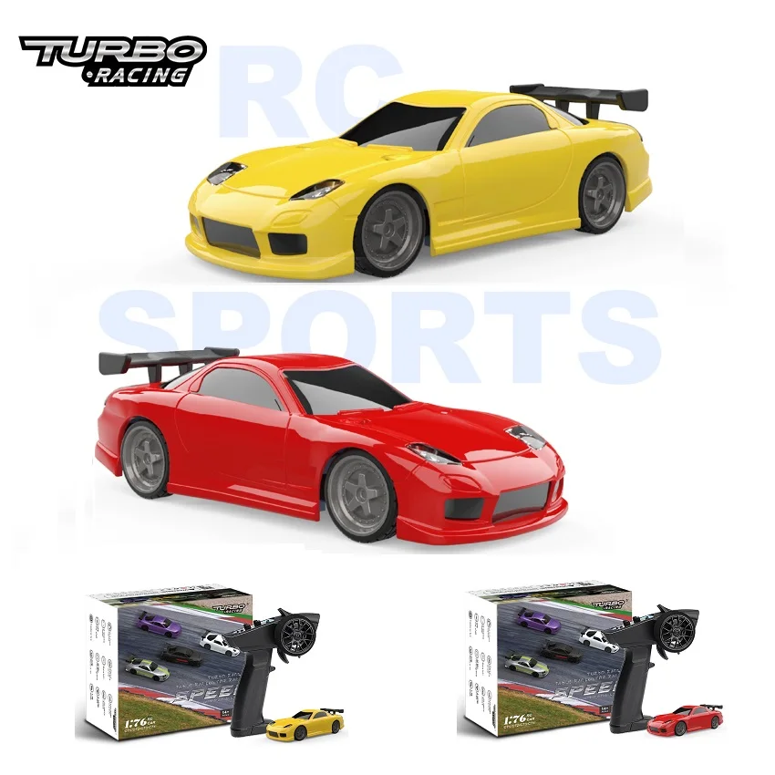 Turbo Racing  C71 1/76 Remote Control Car Flat Running mini RC vehicle  Proportional boy Toys gift for Kids Adults gift