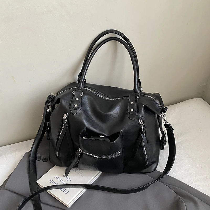 

Сумка через плечо из искусственной кожи с регулируемым ремешком, большая вместительная острая повседневная сумка на плечо для ежедневных поездок на работу, новинка 2025, женская сумка