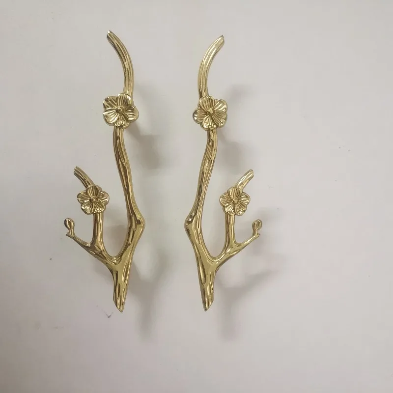 Branch Shape Drawer Pulls Brass European Wardrobe Kitchen Cabinet Handle Retro Gold Flower Door Handle Decorate Furniture Handle