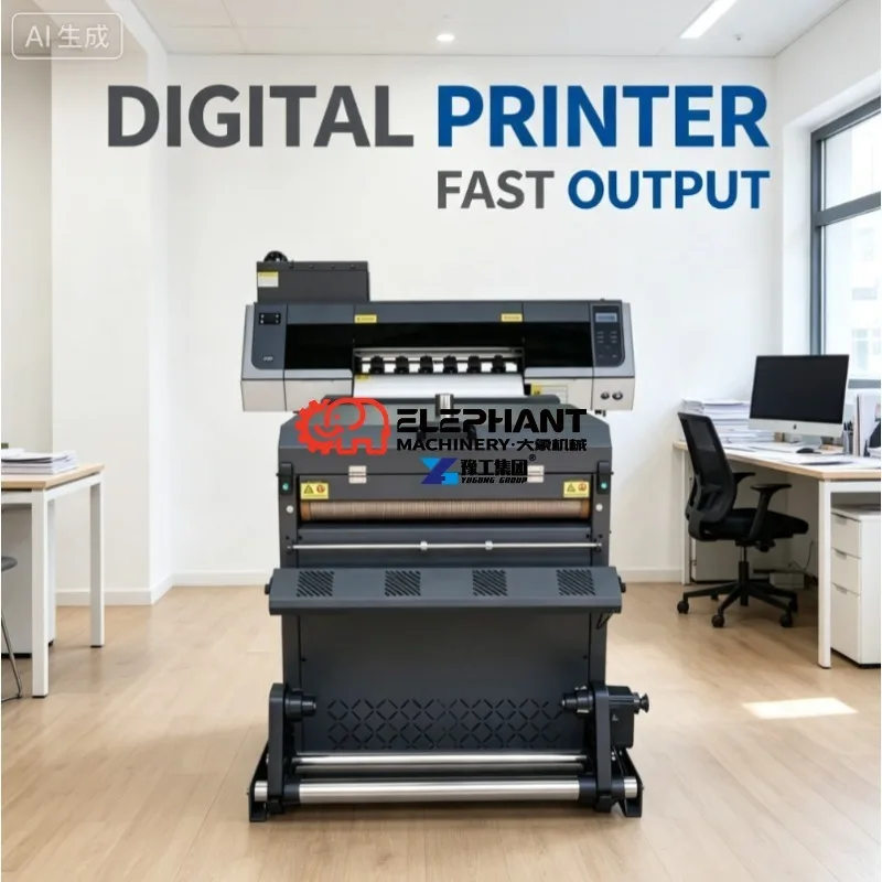 Factory's New DTF Printer with 2 Heads 60cm/24inch Free Samples for Tshirts Hats & Bags Updated with Pigment Ink Oven