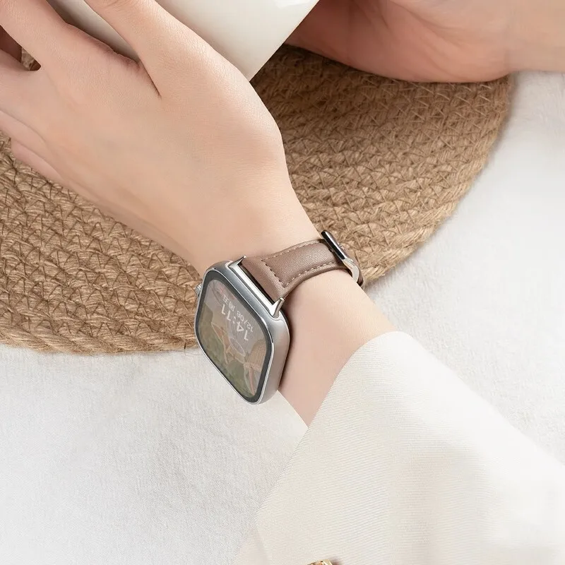 Apple Watch用スリムレザーストラップ,44mm, 40mm, 41mm, 42mm, 38mm, 49mm, 44mm, 8mm,45mm,ウルトラ9,7 se,3, 4, 6