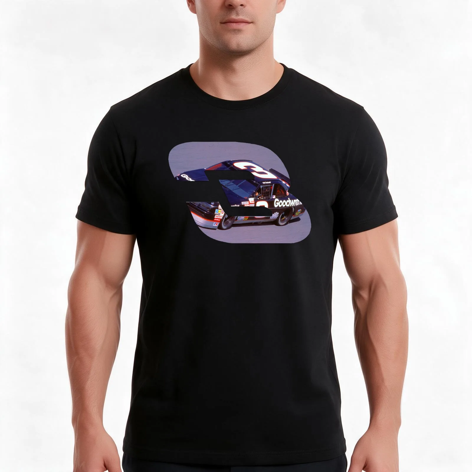 Earnhardt Car 3 T-Shirt, Summer Casual Cotton Tee, Oversized Streetwear Tops, Vintage Graphic Print, Loose Fit Short Sleeve