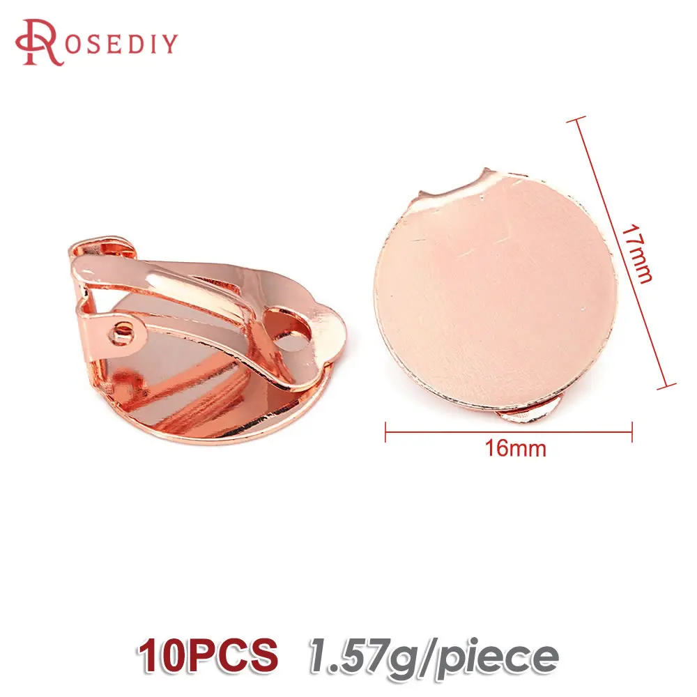18K Goud Kleur Platte Maat 9MM 10MM 12MM 15MM 16MM 18MM Messing Platte Stok oorbellen Clip Diy Sieraden Maken Oorbellen Accessoires