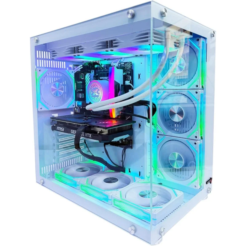 PC para juegos i7-12700F, RTX 5070, B760M-K, 32GB RAM DDR5, 1TB M.2 SSD, 3 ventiladores con refrigeración líquida, caja RGB con 7 ventiladores (i7 12700F, 32GB DDR5)