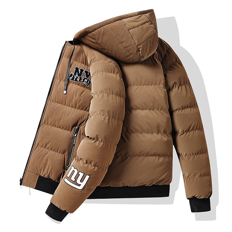 ใหม่แฟชั่น Solid Keep WARM Men Coat กลางแจ้งหนาที่ถอดออกได้หมวกแจ็คเก็ตฤดูหนาวสบายๆอเนกประสงค์สวมใส่สองด้าน Parka