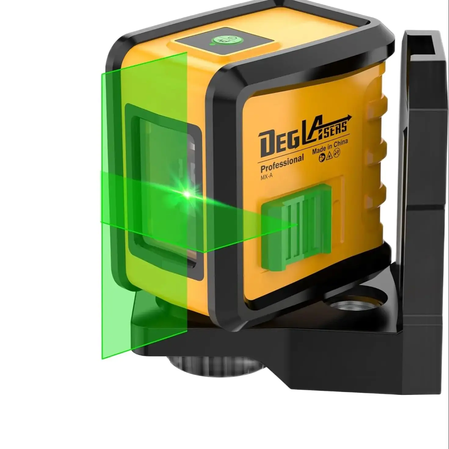 DEGLASERS 100ft Green Cross Line 3 Brightness Adjustment Self Leveling IP54 Laser Level,